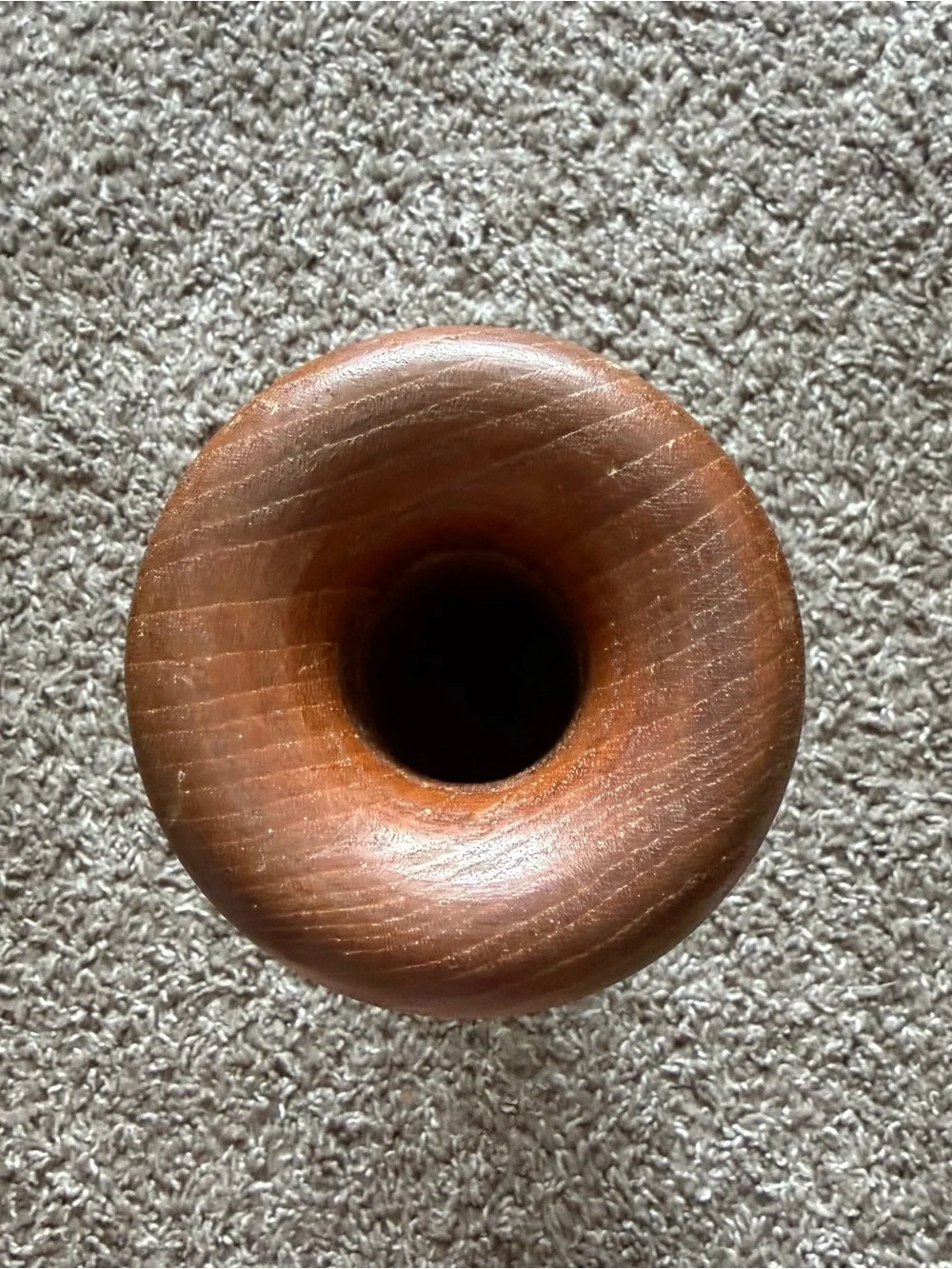 Vintage Hand Carved Wooden Vase Floral Decor 12”